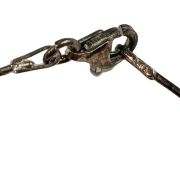 Sterling Silver Dolphin Pendant Necklace With Blue Stone Accents & Thin Chain - Picture 9 of 10